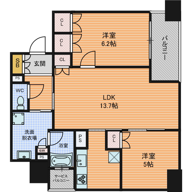 間取り：2ＬＤＫのお部屋です。